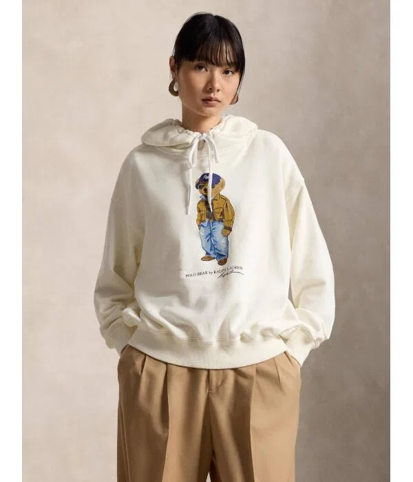 Женское худи свободного кроя Polo Ralph Lauren, Écru