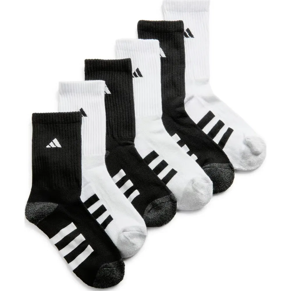 Детский набор из 6 пар больших мягких носков для подростков Adidas, White/Black/White