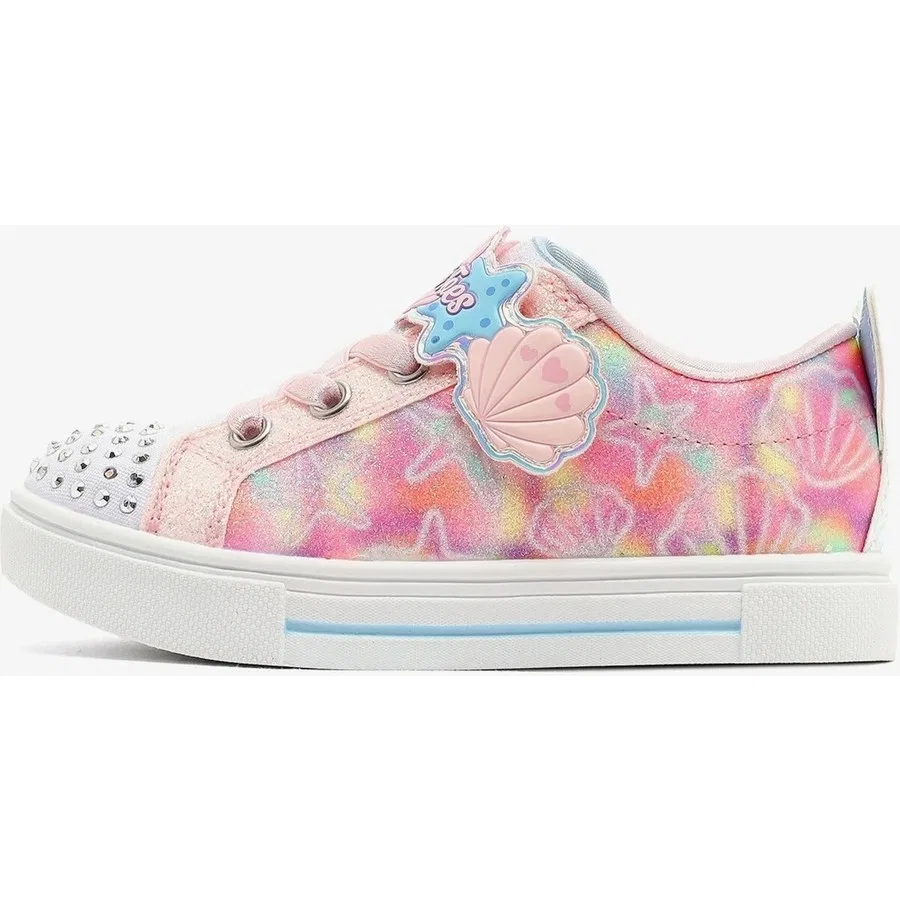 Кроссовки детские с подсветкой Twinkle Sparks Underwater Magic Skechers, Розовый