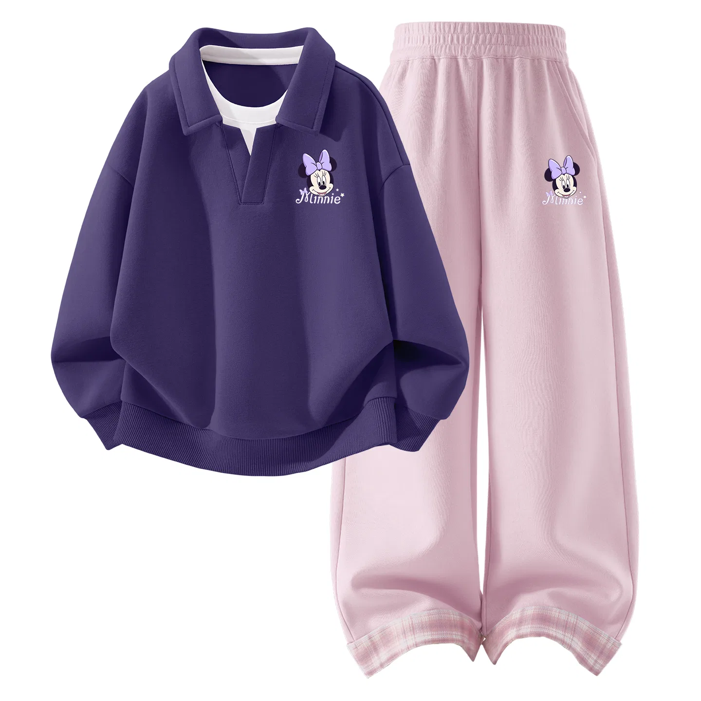 Детский комплект спортивной одежды с поло-воротником, Di Mood K Pulse Purple+Di Mood K Cherry Blossom Pink, Disney, Di Mood K Pulse Purple+Di Mood K Cherry Blossom Pink