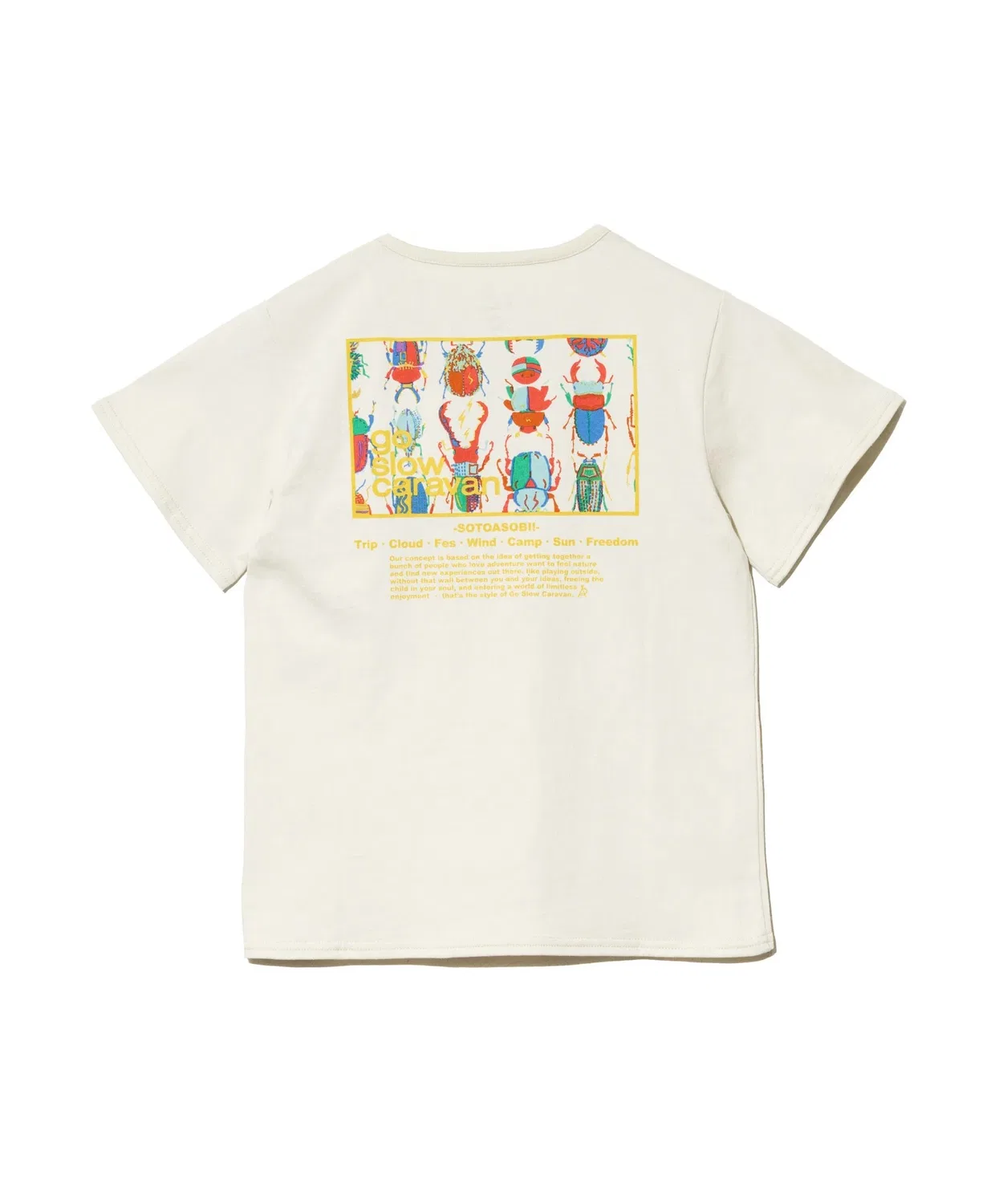 Детская футболка с принтом USA/C Square Logo Backprint TEE go slow caravan, Ivory