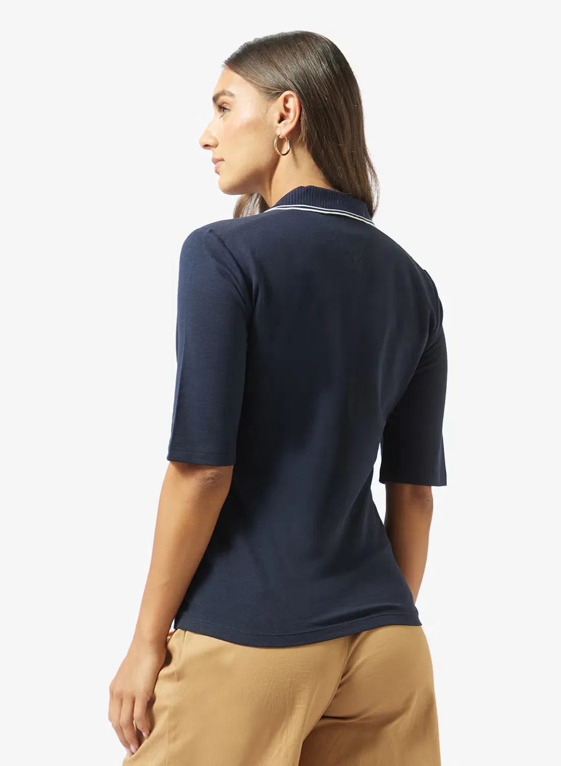 Поло с коротким рукавом Slim fit tipped Tommy Hilfiger, темно-синий — фото 2