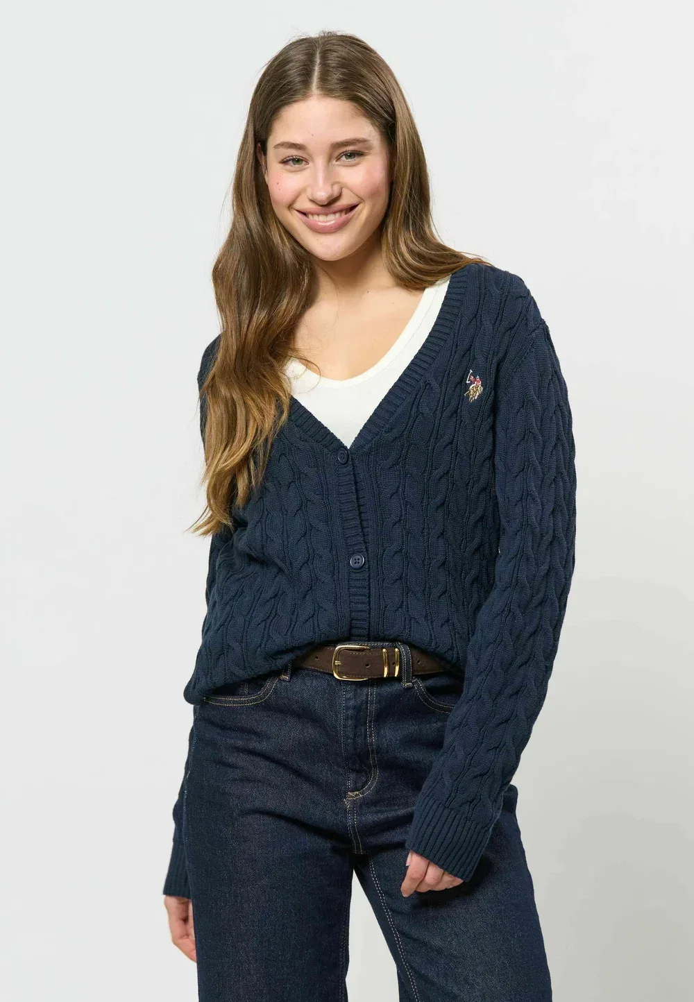 Кардиган Uwlibbi с V-образным вырезом U.S. Polo Assn., Dark Sapphire