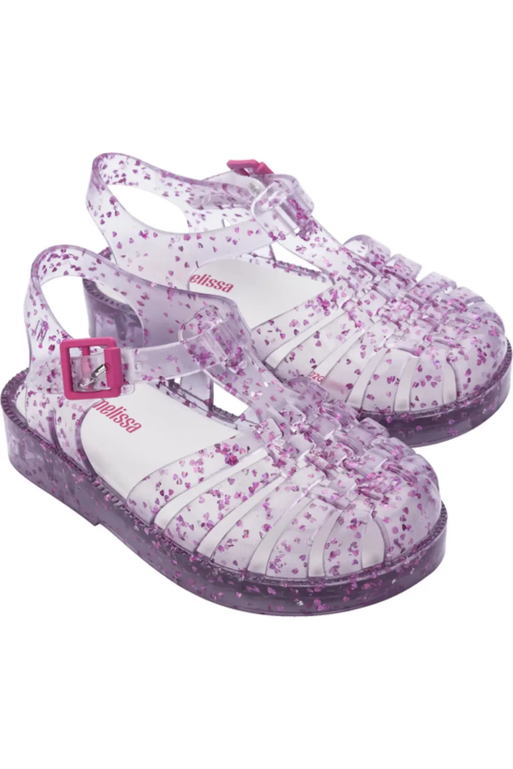 Сандалии детские рыбацкие блестящие Possession Mini Melissa, Glitter Clear