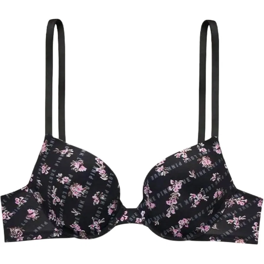 Женский бюстгальтер с принтом Victoria's Secret, Black Floral Print