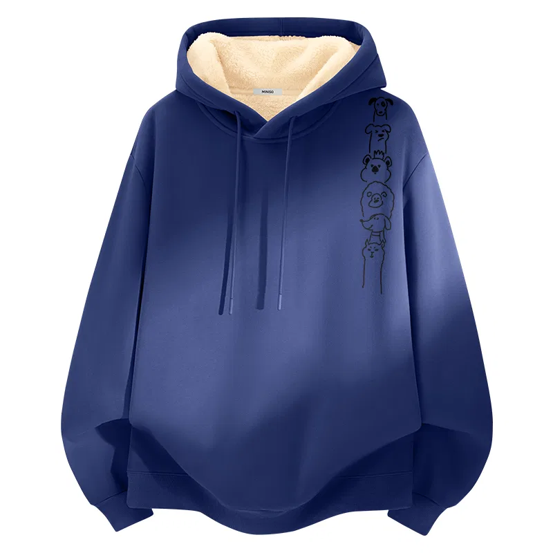 Детский свитшот с принтом Heavy-Duty Sherpa Thermal MINISO, Navy Blue