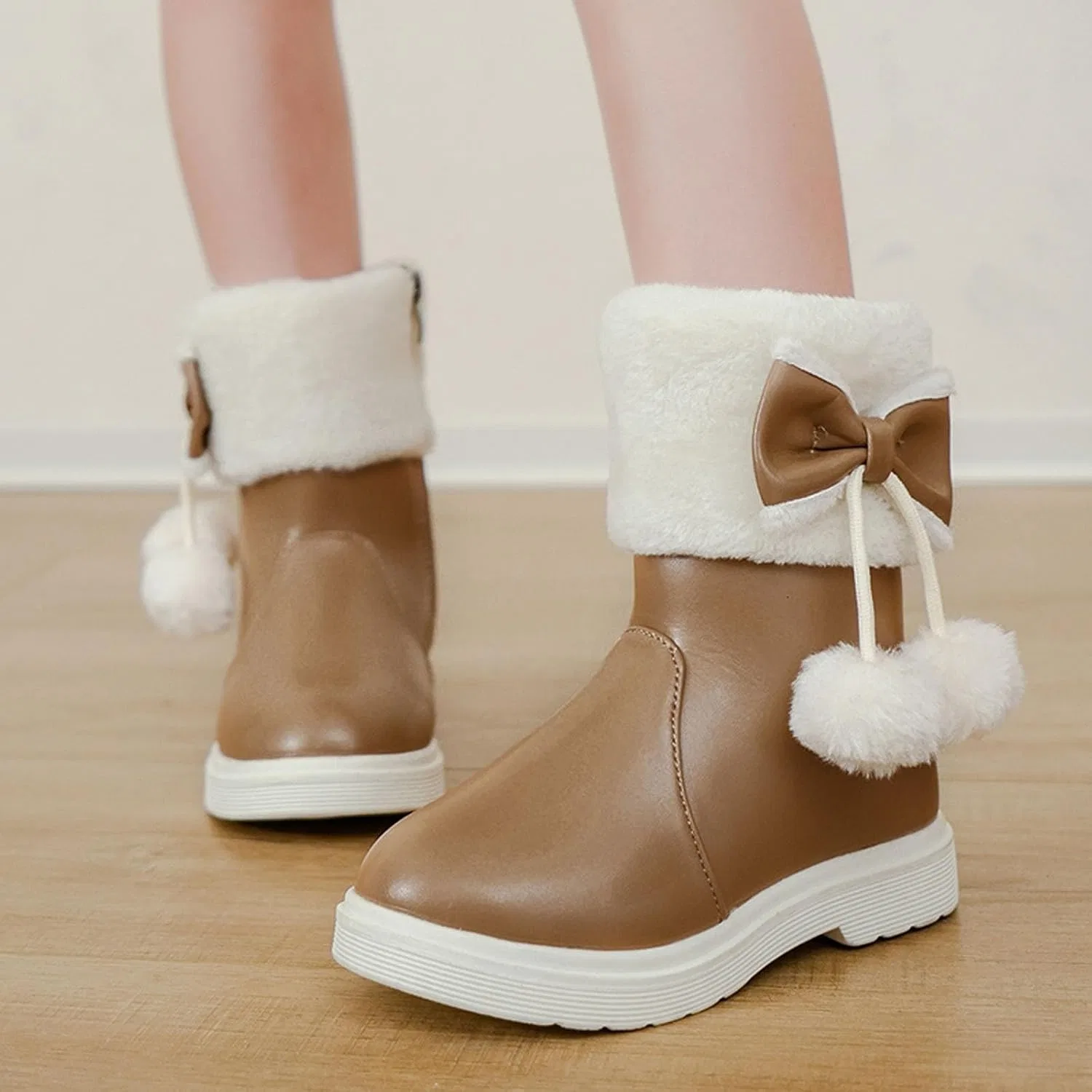 Детские зимние ботинки для девочек с мехом внутри, модель Girls Snow Boots — фото 3