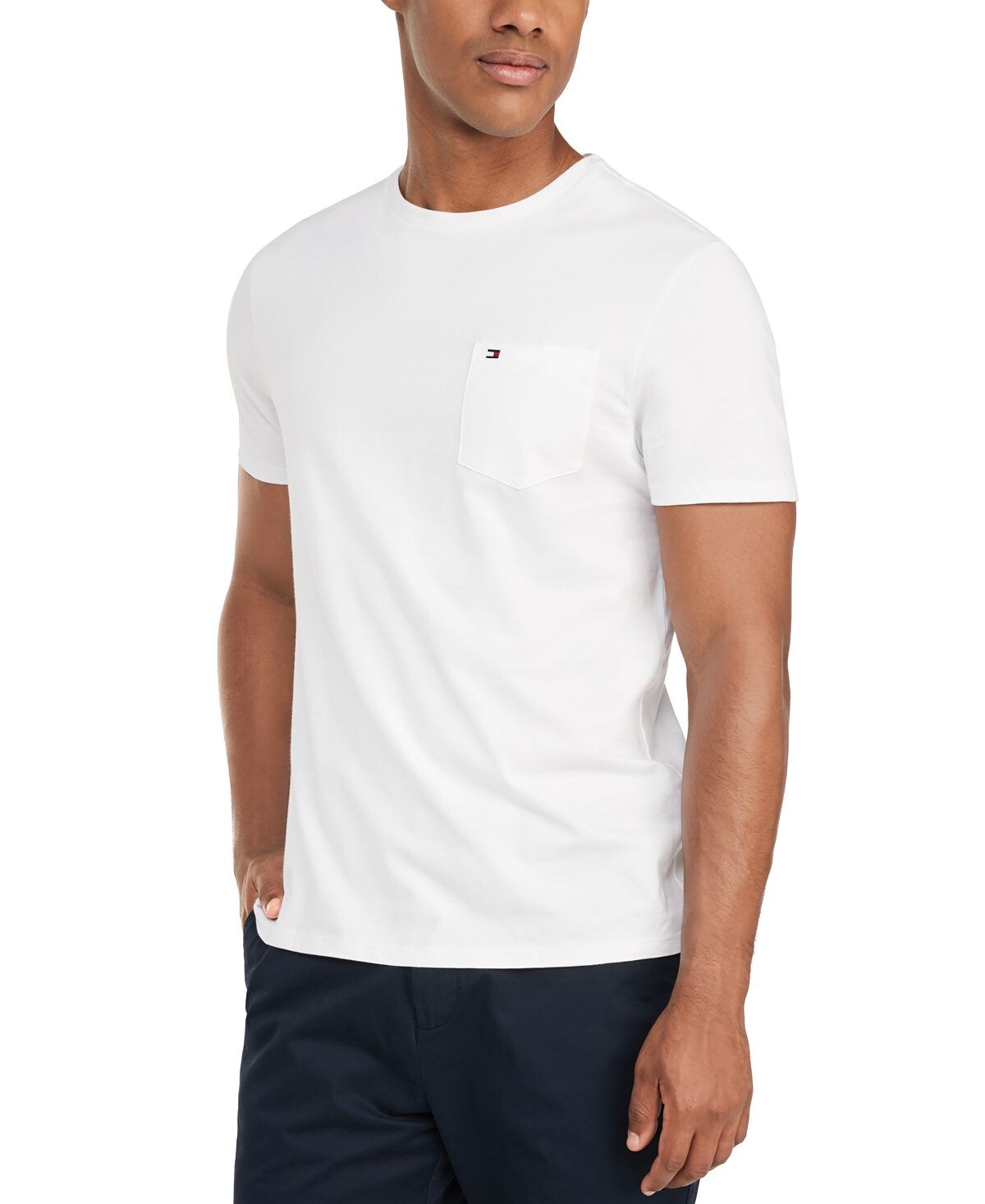 Мужская футболка big & tall tommy с круглым вырезом и карманами Tommy Hilfiger, белый — фото 2