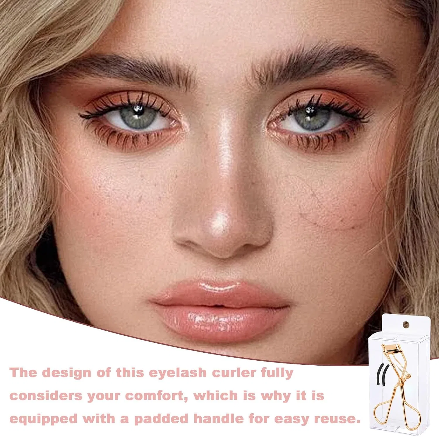 Щипцы для завивки ресниц, с мягкой ручкой, Rose Gold-pvc Box Generisch — фото 3