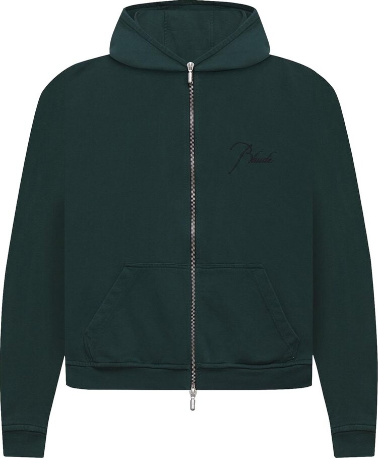 

Худи Rhude Full Zip Hoodie 'Emerald Green', зеленый