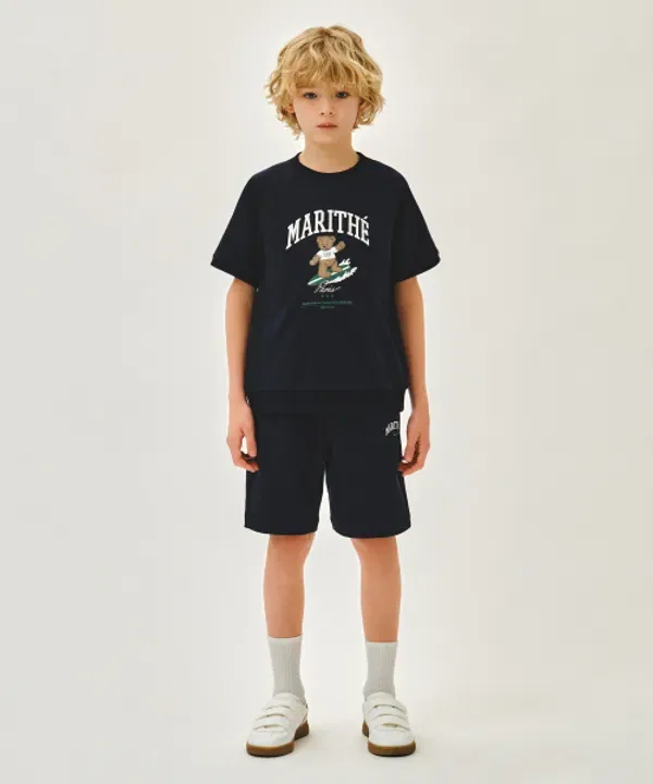 Спортивный костюм реглан половинка, Kids raglan half sweat set-up, Marithé, темно-синий