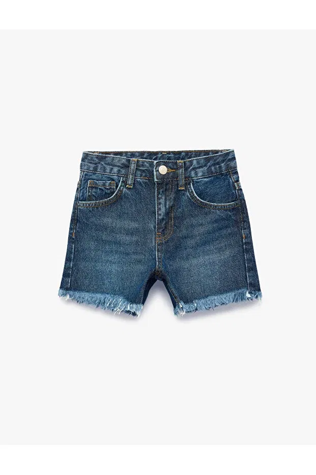 Детские шорты для девочек джинсовые Koton, Middle Indigo — фото 4