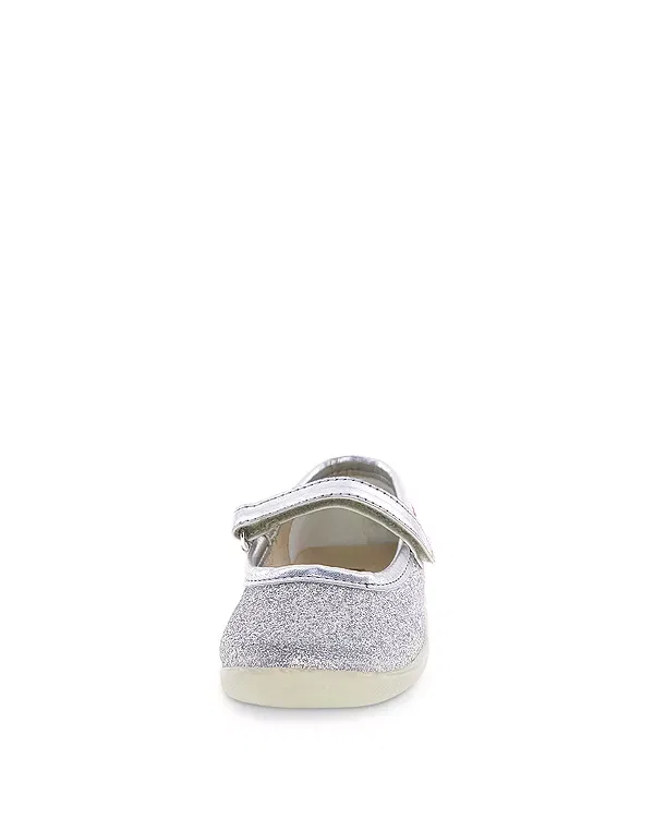 Детские балетки для девочек с блестками Pavia 2 Glitter Naturino, Metallic Silver — фото 3