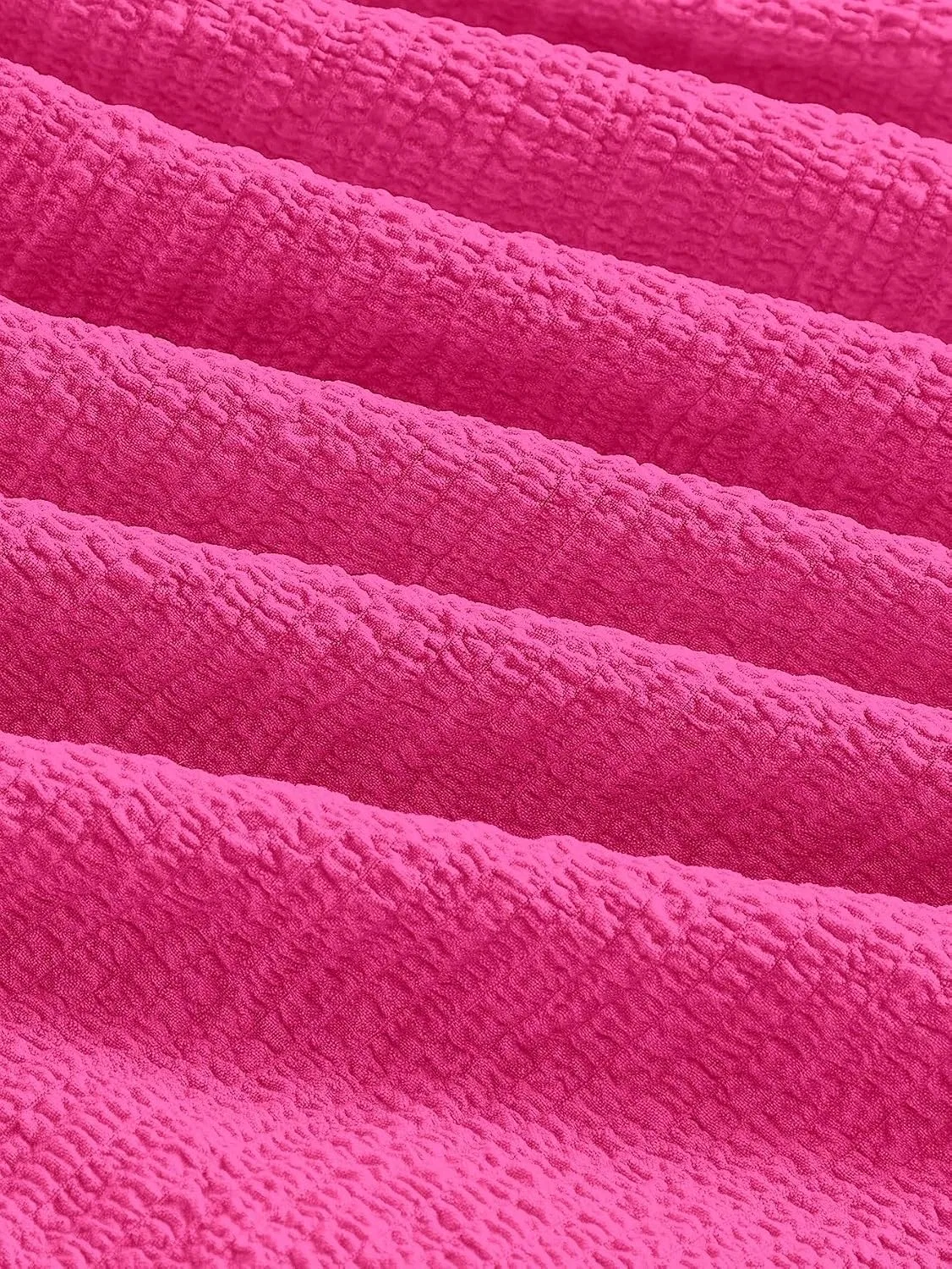 Женское летнее мини-платье на бретелях с завязками, Hot Pink — фото 4
