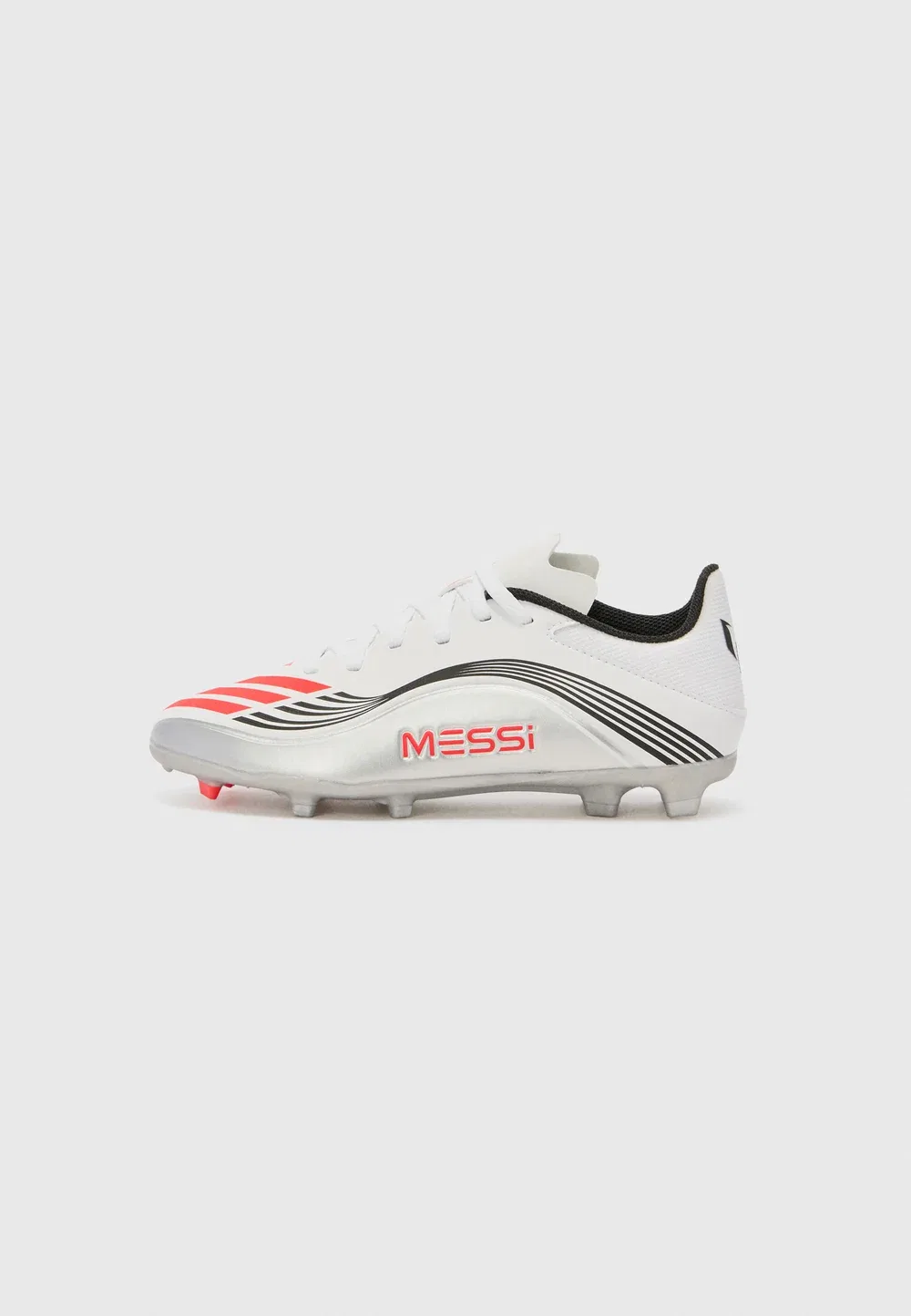 Футбольные бутсы F50 Messi League FG/MG унисекс для твердого грунта Adidas Performance, White/Lucid Red/Silver-Coloured
