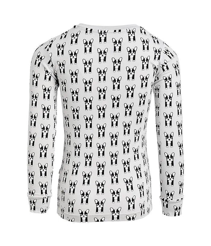 Пижама длинным рукавом Print Long Sleeve Pajama Set Kickee Pants Kids, Dove Bulldogs — фото 2