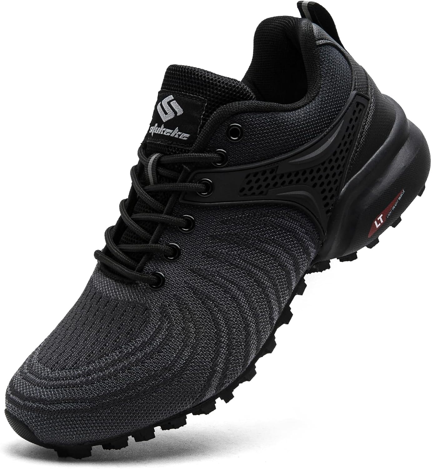 

Мужские кроссовки для трейлраннинга Легкие Дышащие Для ходьбы и походов Спортивная обувь для улицы Теннис и кросс-тренинг Unitysow, черный/серый