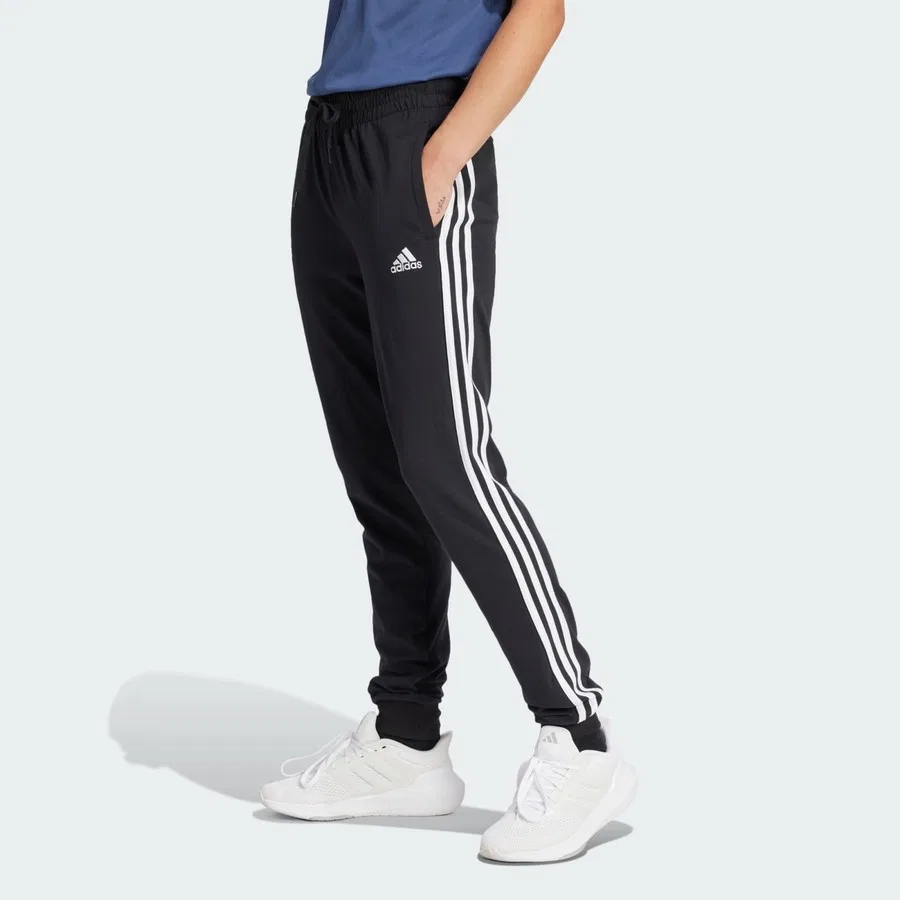 Спортивные штаны adidas Essentials Single Jersey 3-Stripes, Черно-белый
