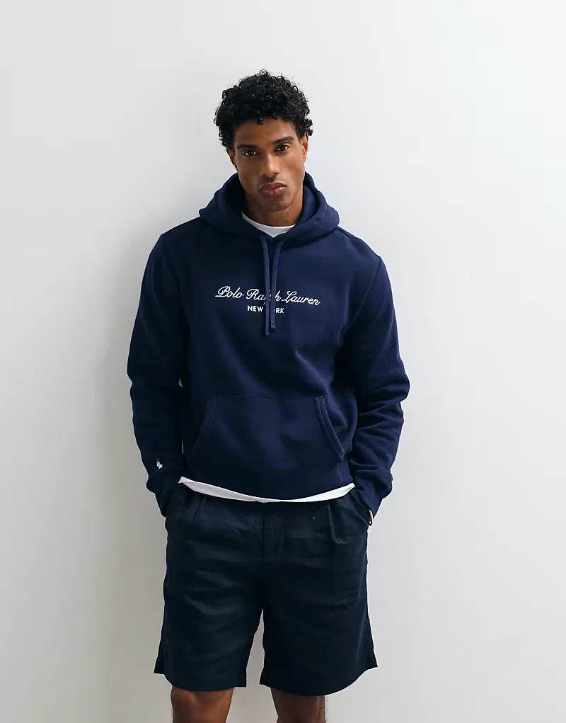 Толстовка Polo Ralph Lauren с крупным логотипом, темно-синий — фото 2