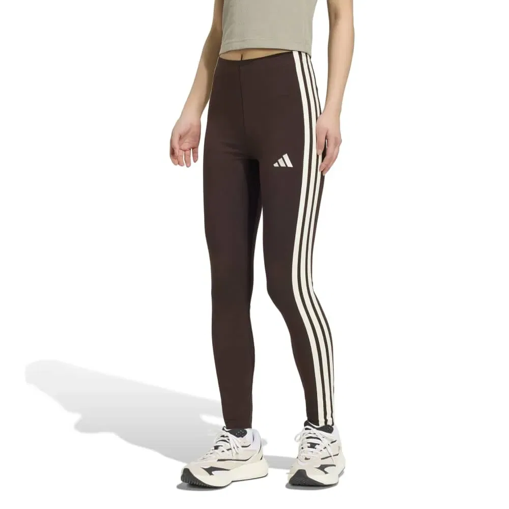 Леггинсы хлопковые Adidas Essentials 3 Stripes Adidas, коричневый