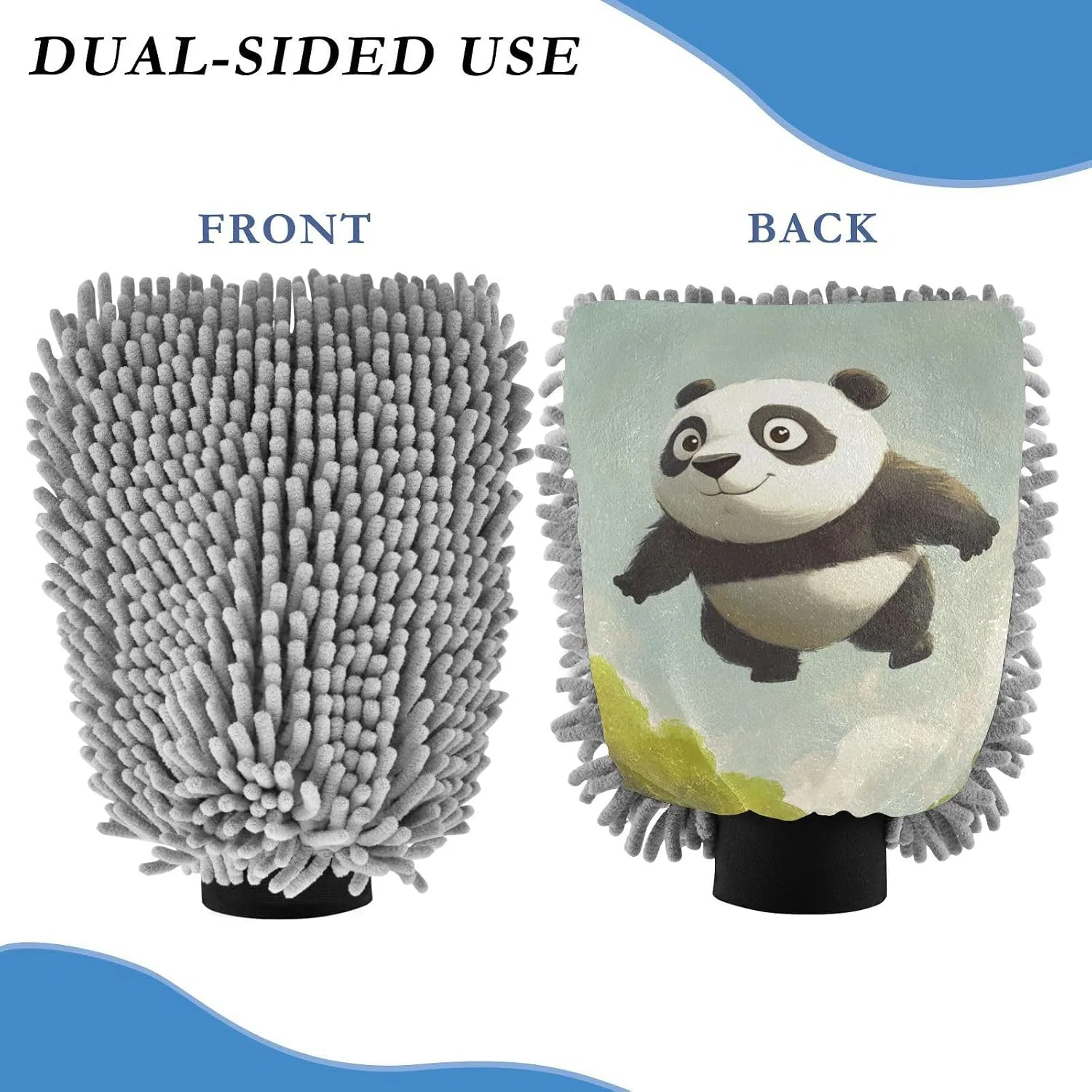 Мочалка из микрофибры Panda, двусторонняя, 30 x 20,3 см, voucong — фото 3