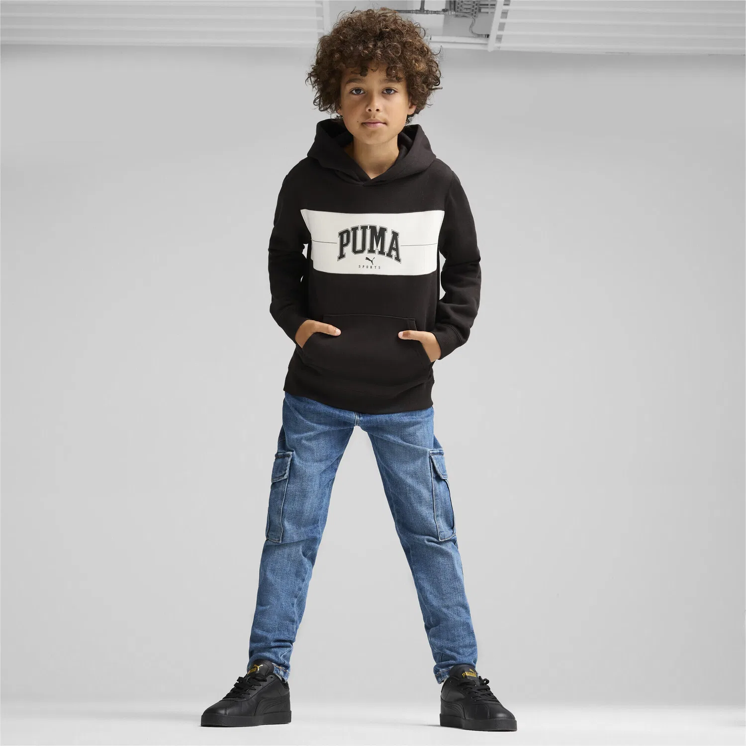Детское худи с принтом PUMA SQUAD Puma, Schwarz — фото 4