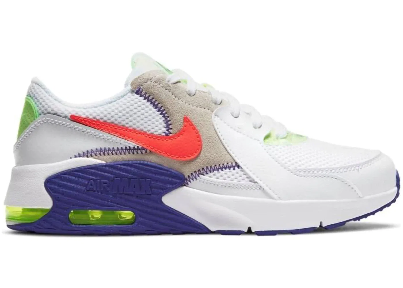 Детские кроссовки для мальчиков с амортизацией Nike Air Max Excee AMD, White/Indigo Burst/Volt/Bright Crimson