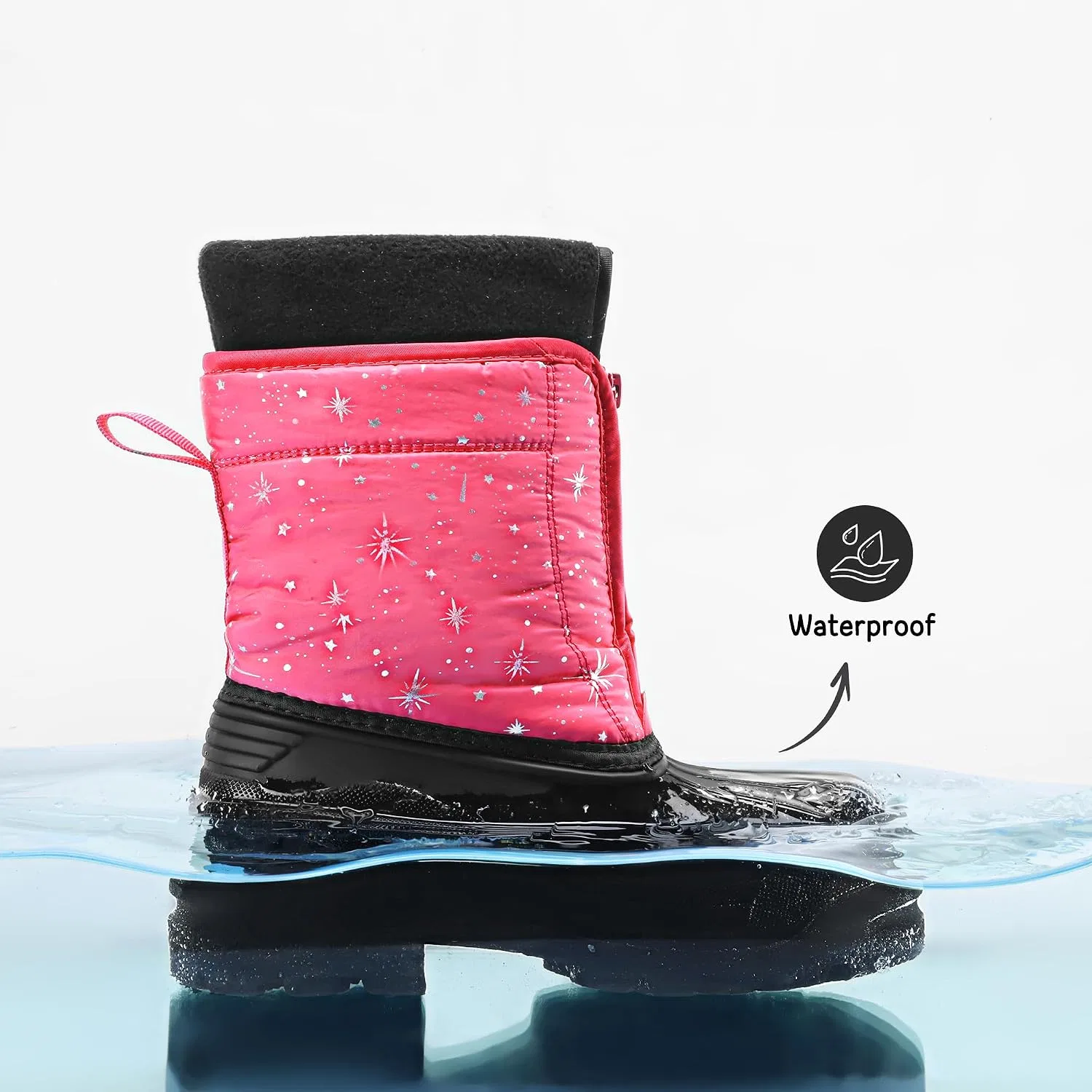 Детские зимние водонепроницаемые ботинки DREAM PAIRS, Fuchsia/Multi — фото 2