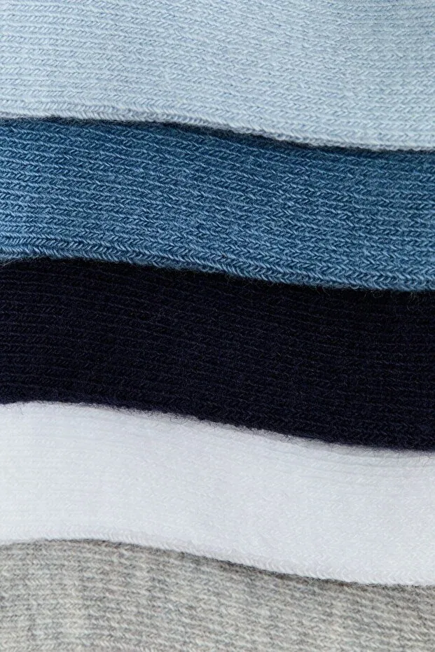 Детские носки для новорожденных хлопковые 10 пар H&M, Navy Blue/Light Blue — фото 2