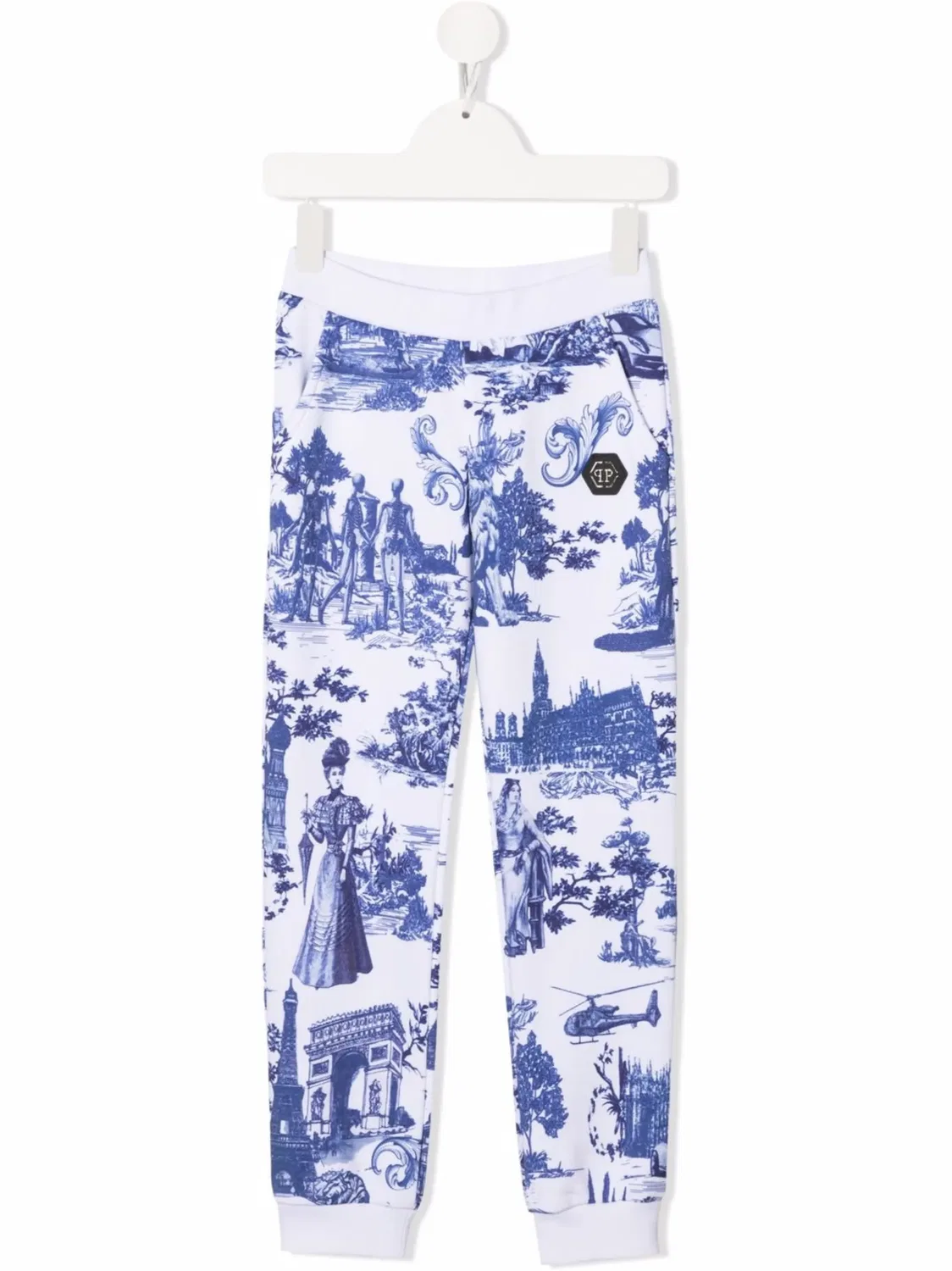 Трековые брюки En PLEIN Air Philipp Plein, темно-синий/белый