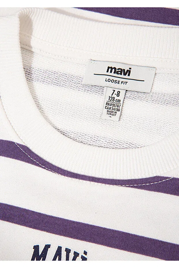 Детские свитшот для девочек с принтом Mavi, Striped — фото 4