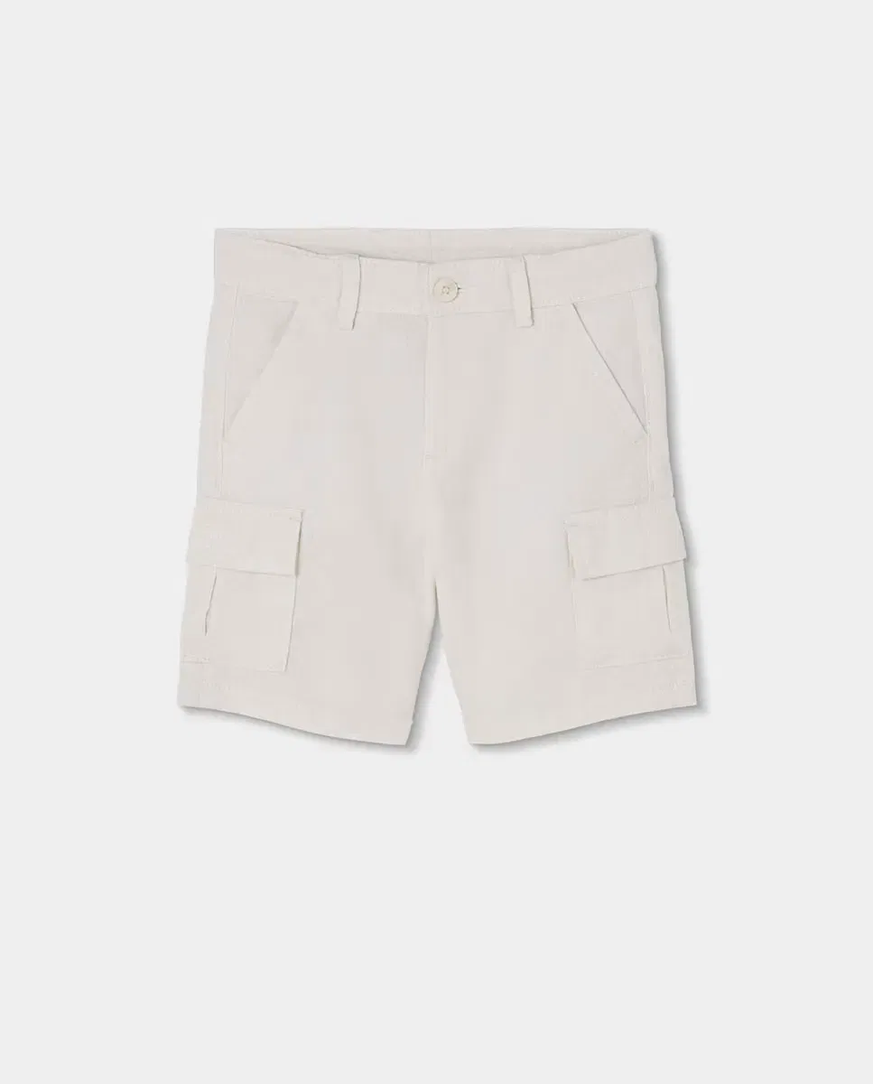Детские шорты для мальчиков льняные Bermuda Boboli, Beige