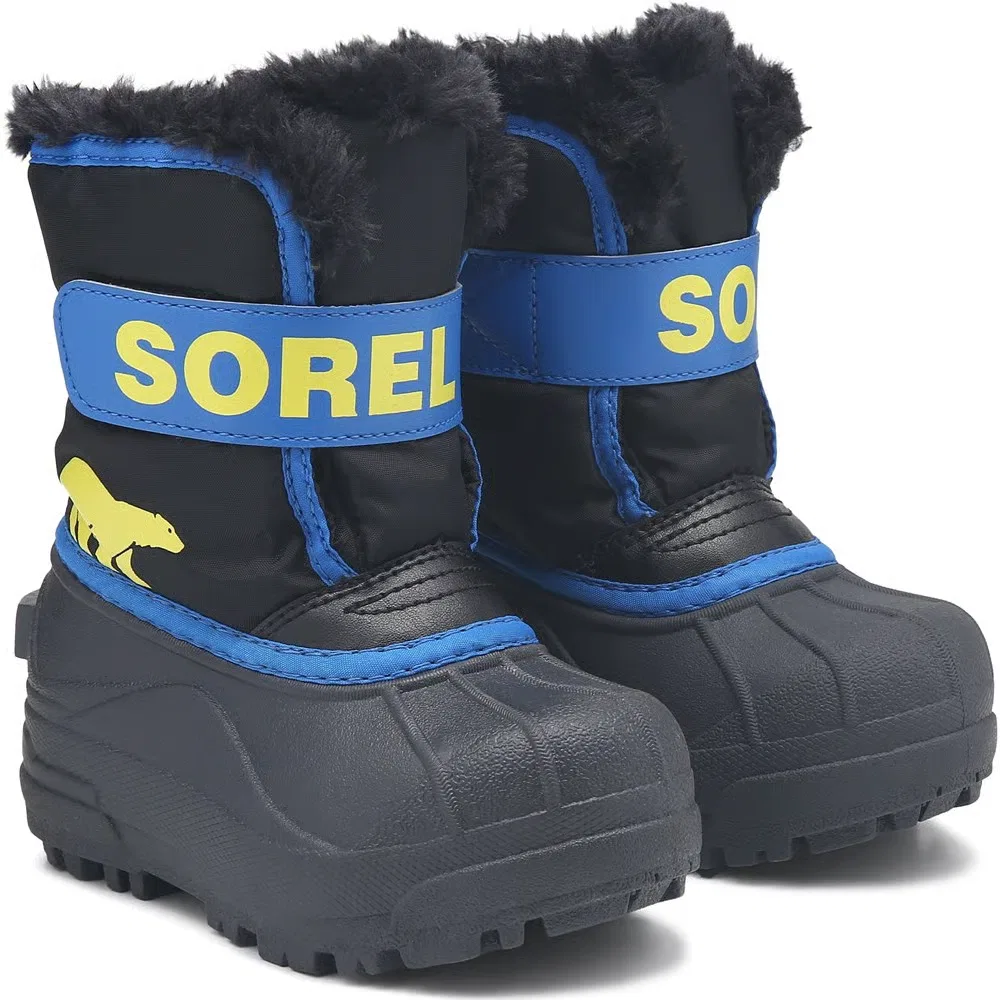 Детские водонепроницаемые ботинки Snow Commander для малышей Sorel, Black/Blue/Yellow