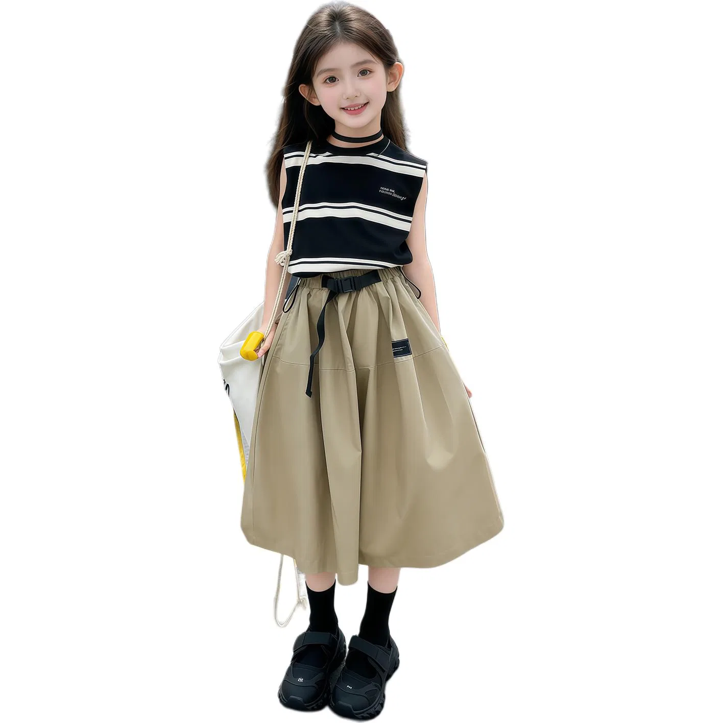Детский спортивный костюм с полосатым принтом MADALLO, Black Stripes Clothing Sets