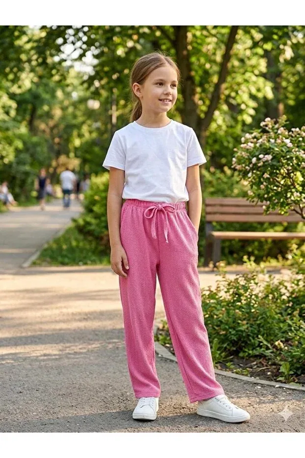 Детские брюки для девочек хлопковые Çalişkan Moda, Pink