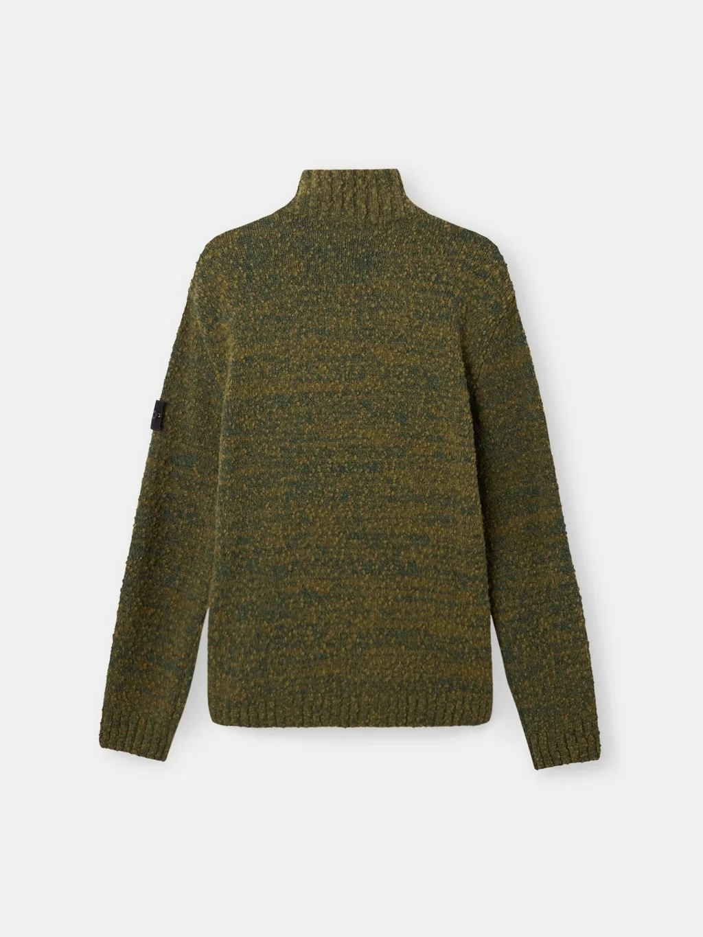 Мужской свитер Stone Island Loose-fit Half-zip With Ribbed Trims, тёмно-зелёный меланж — фото 4