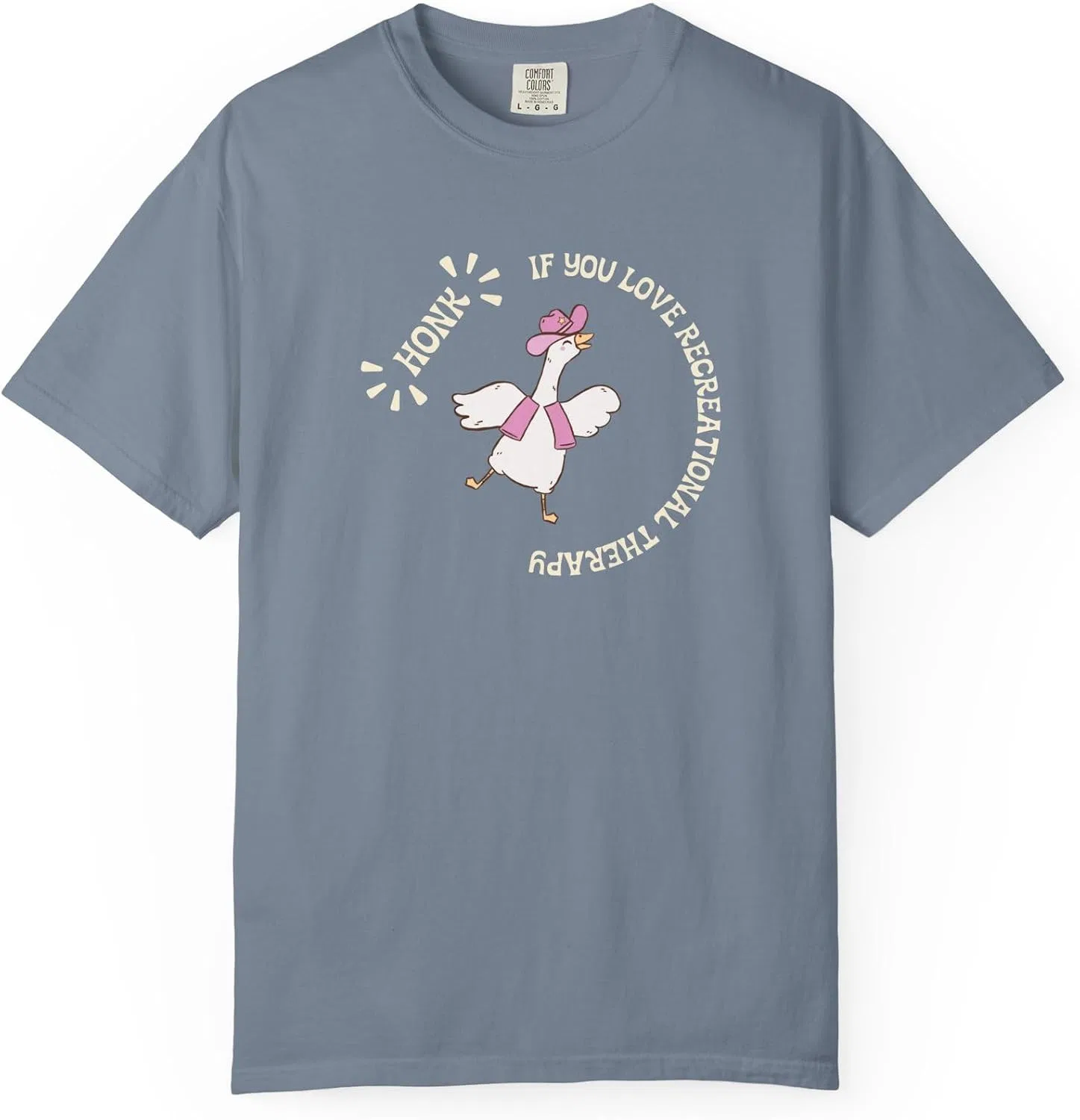 Футболка с принтом Recreational Therapist Comfort Colors 1717, Blue Jean