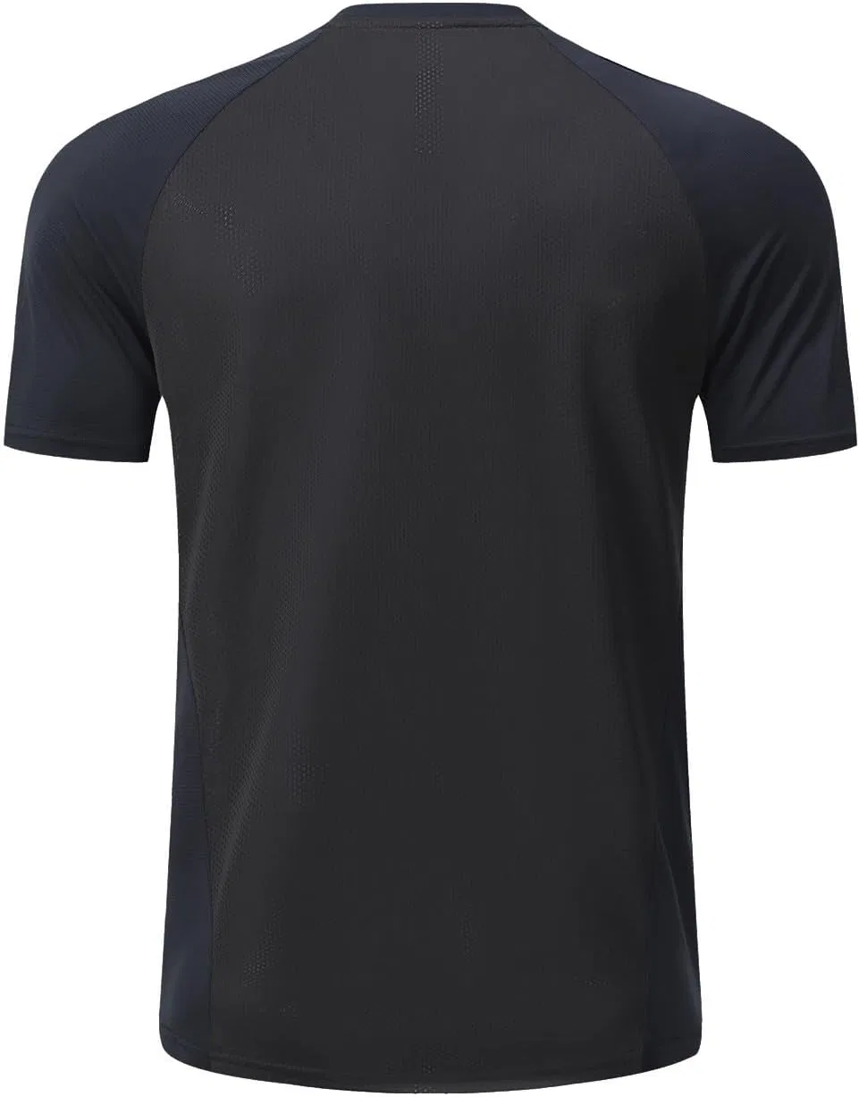 Мужская быстросохнущая футболка Athletic Running T-Shirts, Black — фото 3