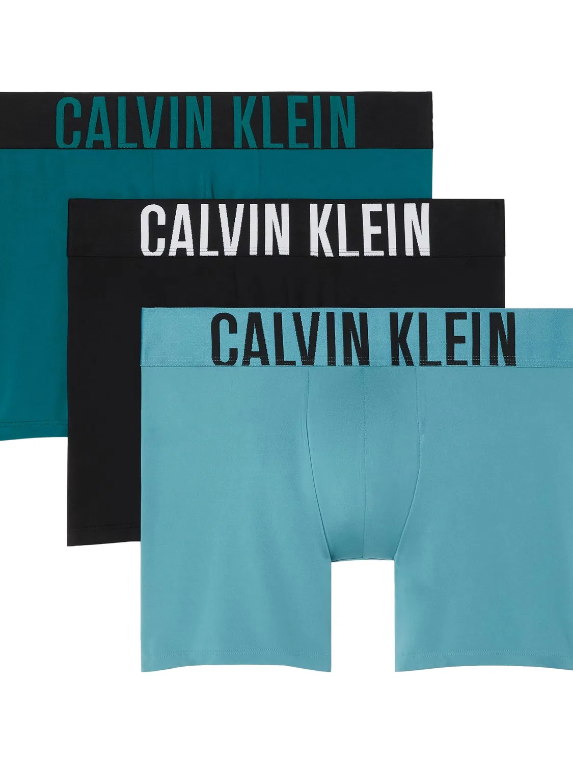 Мужские трусы-слипы с хлопком Calvin Klein, Aqua Bar, Black, Blue Brisk