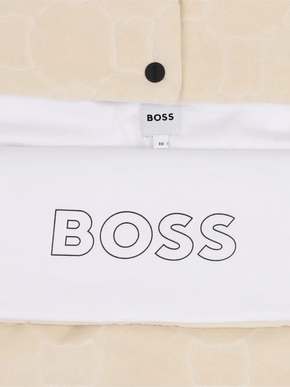 Конверт для новорожденного с логотипом Boss Kidswear, бежевый — фото 4