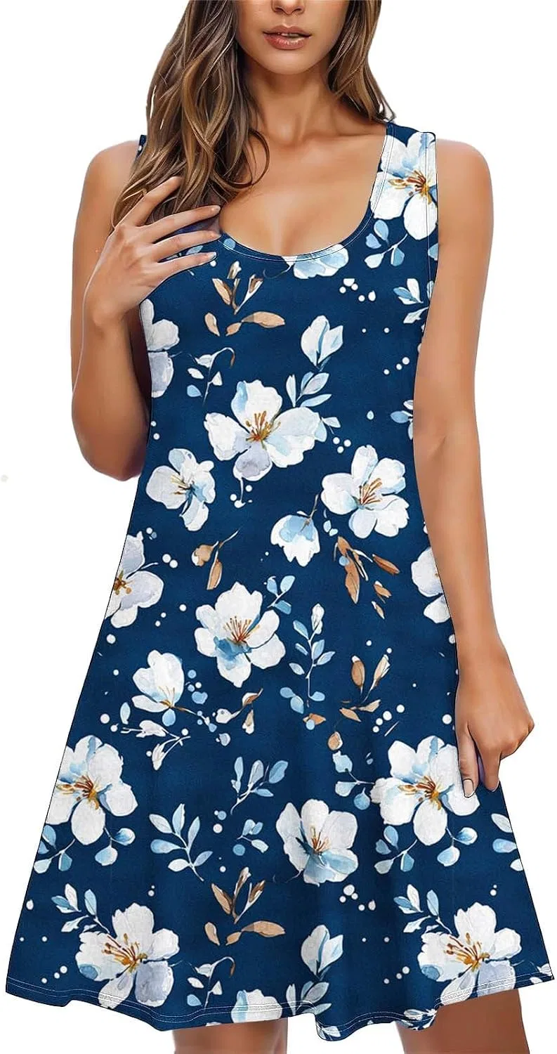 Женское летнее сарафан с цветочным принтом Tank Dress, Navy