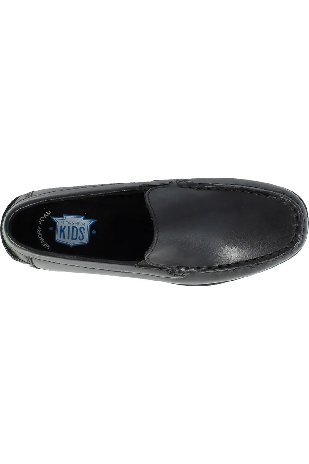 Детские туфли лоферы на плоской подошве Jasper Jr Florsheim, Black Leather — фото 3