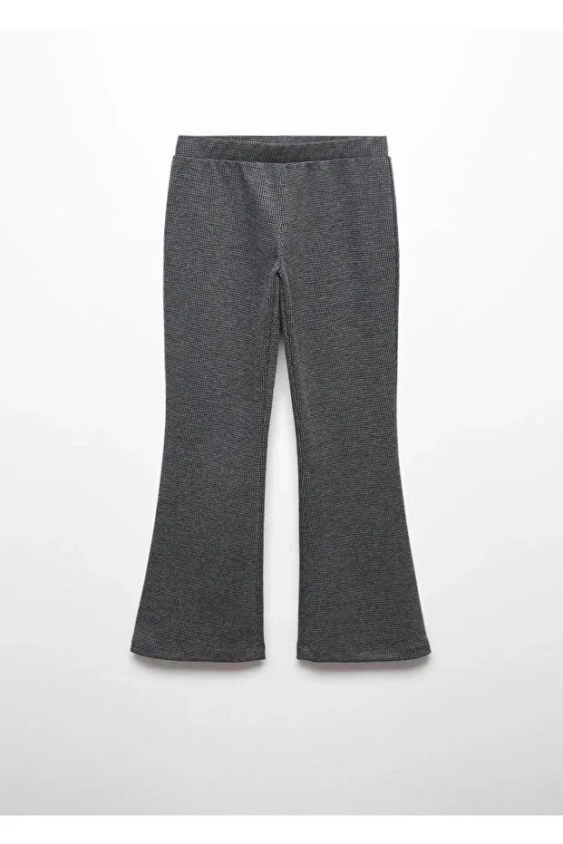 Детские леггинсы для девочек с принтом Mini Houndstooth Patterned Mango Kids, Gray — фото 3