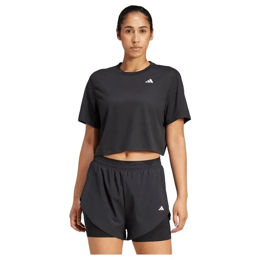 Женская футболка свободного кроя с принтом WE MIN TEE adidas, Черный — фото 2