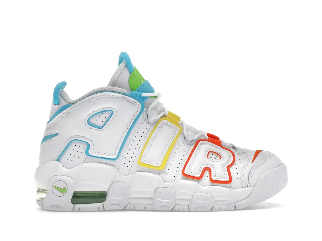 Детские кроссовки Lifestyle Nike Air More Uptempo, White/Opti Yellow/Safety Orange/Baltic Blue