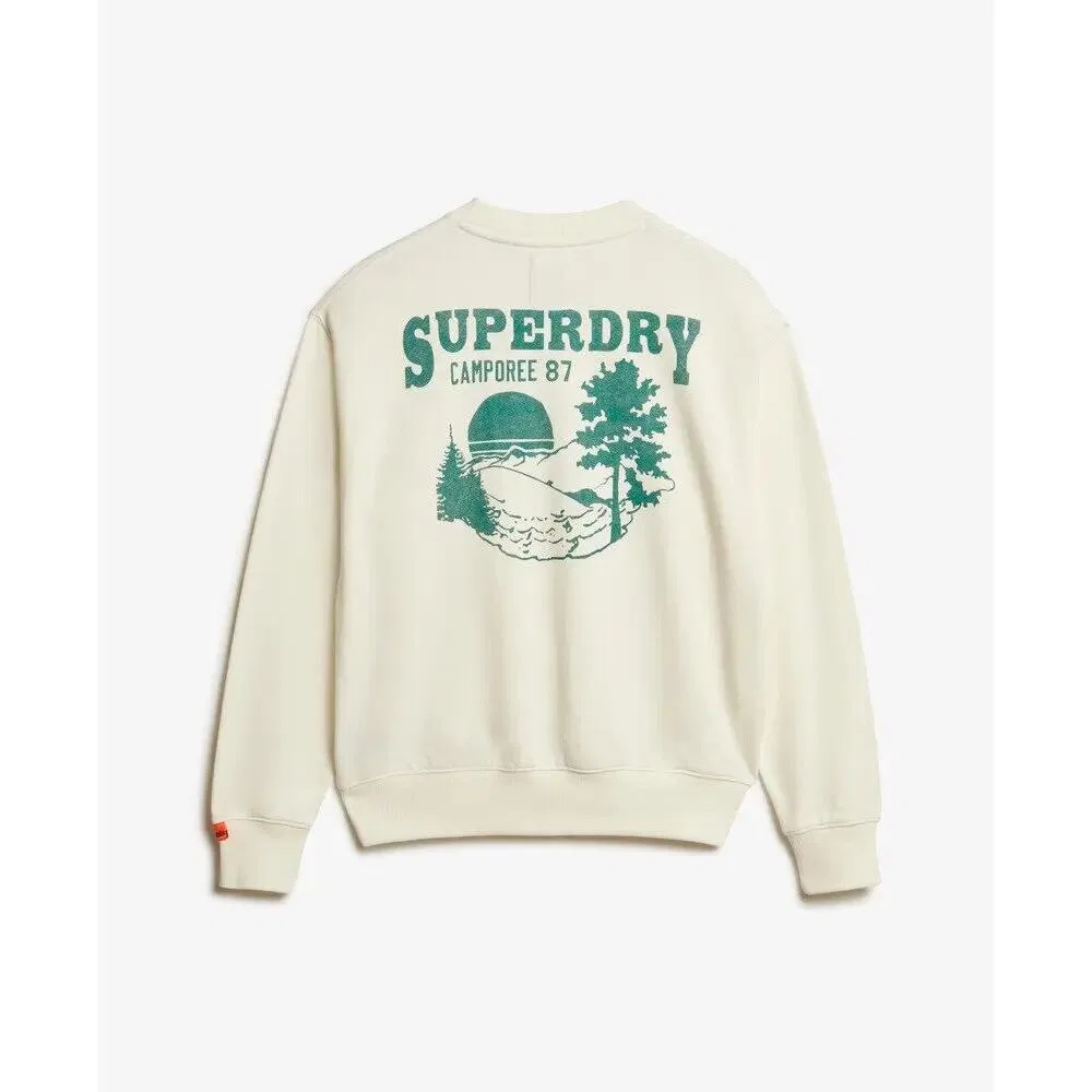 Женский свитшот оверсайз с длинным рукавом Lo-Fi Outdoor Superdry, Beige / Cremefarben — фото 4