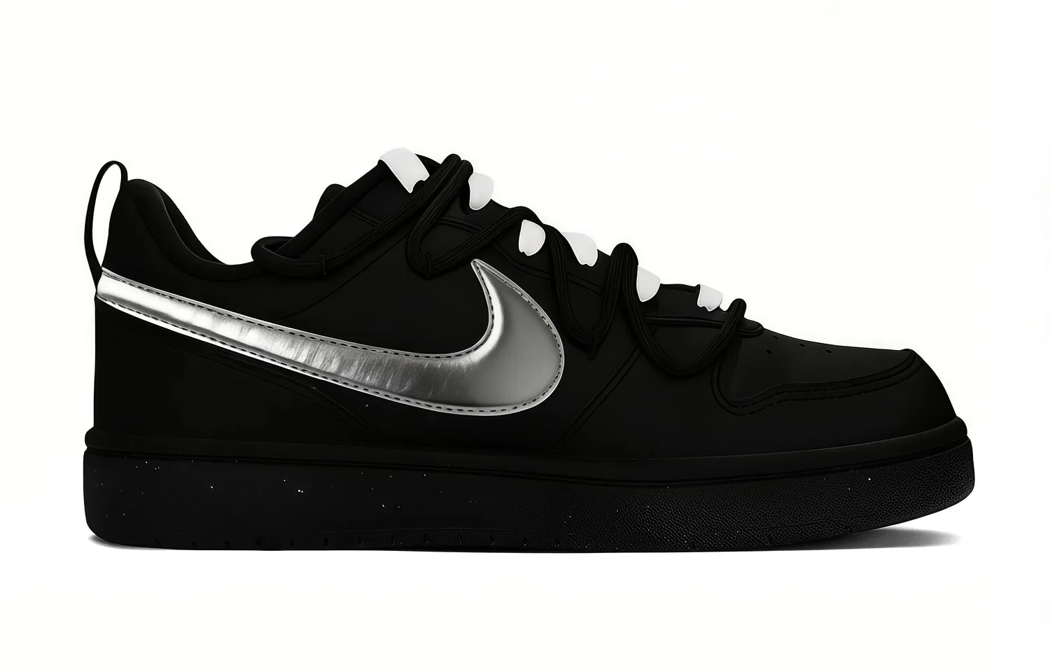 Детские кроссовки кожаные Nike Court Borough Black Sugar, Цвет Black — фото 3