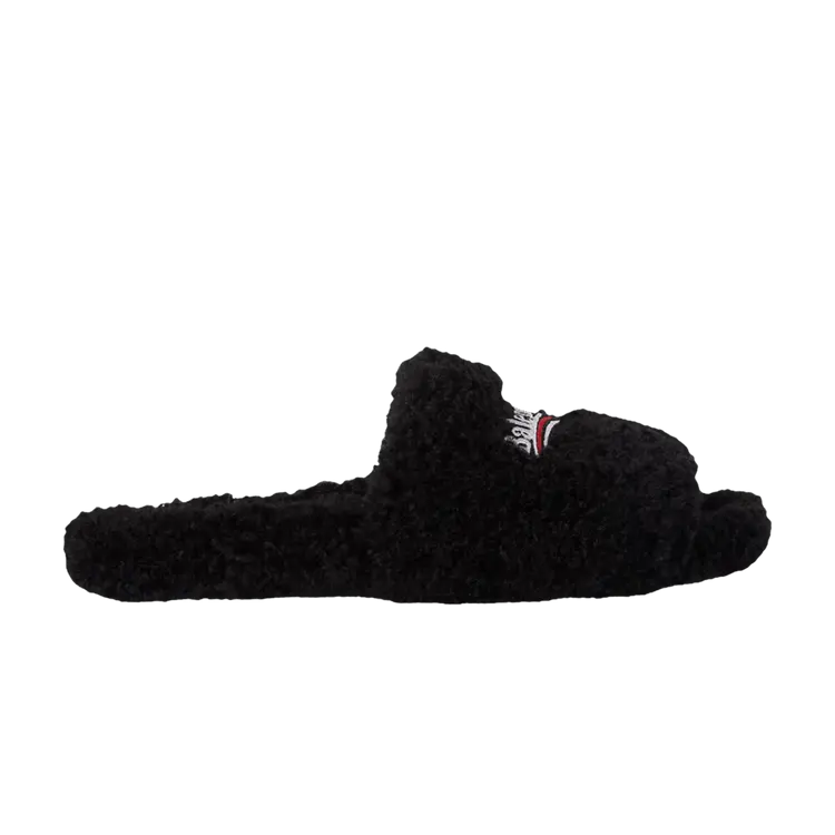 Шлепанцы Balenciaga Wmns Furry Slides 'Black', черный