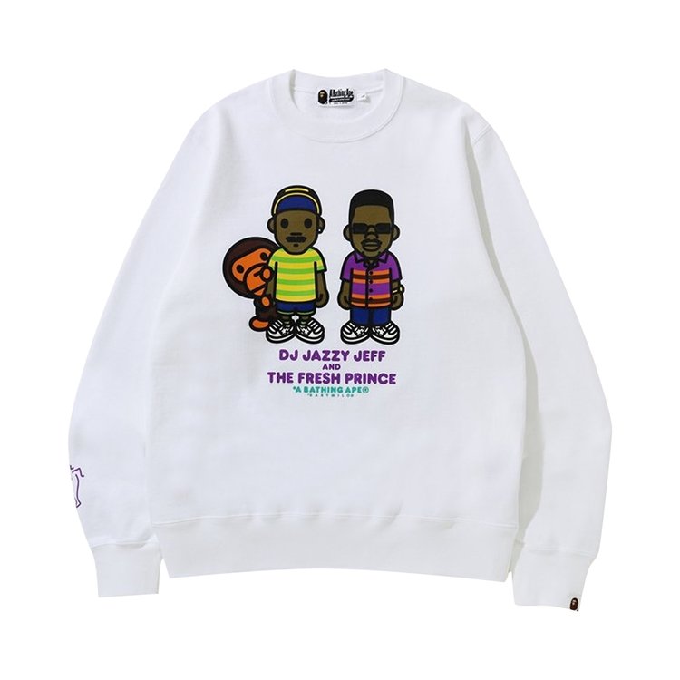 Толстовка BAPE The Fresh Prince And DJ Jazzy Jeff Baby Milo Crewneck 'White', белый - фото