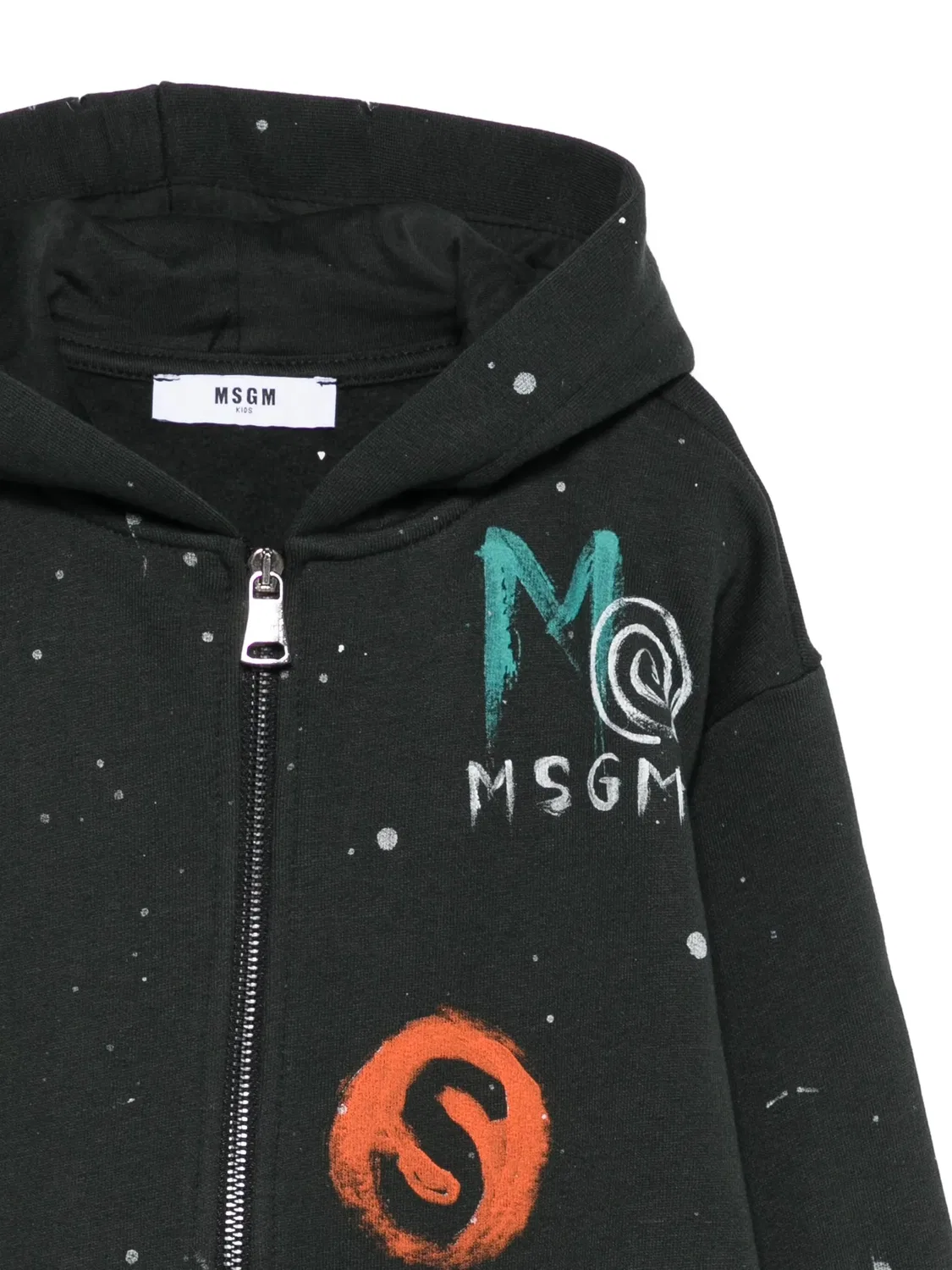 Толстовка на молнии с принтом логотипа MSGM, черный — фото 2